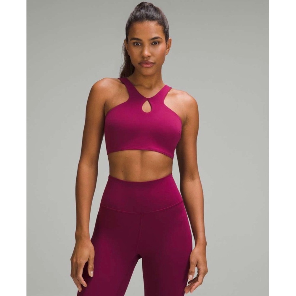 Lululemon 2 Smooth Cover Cut Out Yoga Bra Light Support A/B Pink Sports W2DSGS